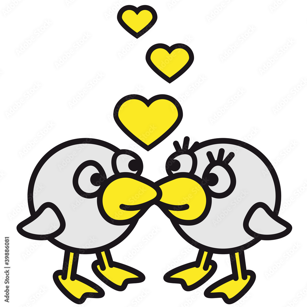 Obraz premium smiley_ducks_in_love_3c