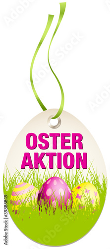Hangtag Osteraktion Ostereier Grün/Pink