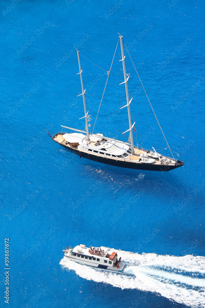 Yachting in gorgeous tropical azure waters