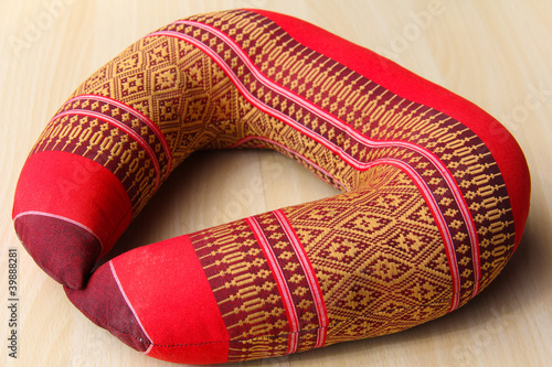 The neck pillow in Thai style.