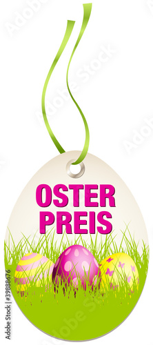Hangtag Osterpreis Ostereier grün/pink