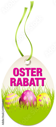 Hangtag Osterrabatt Ostereier grün/pink