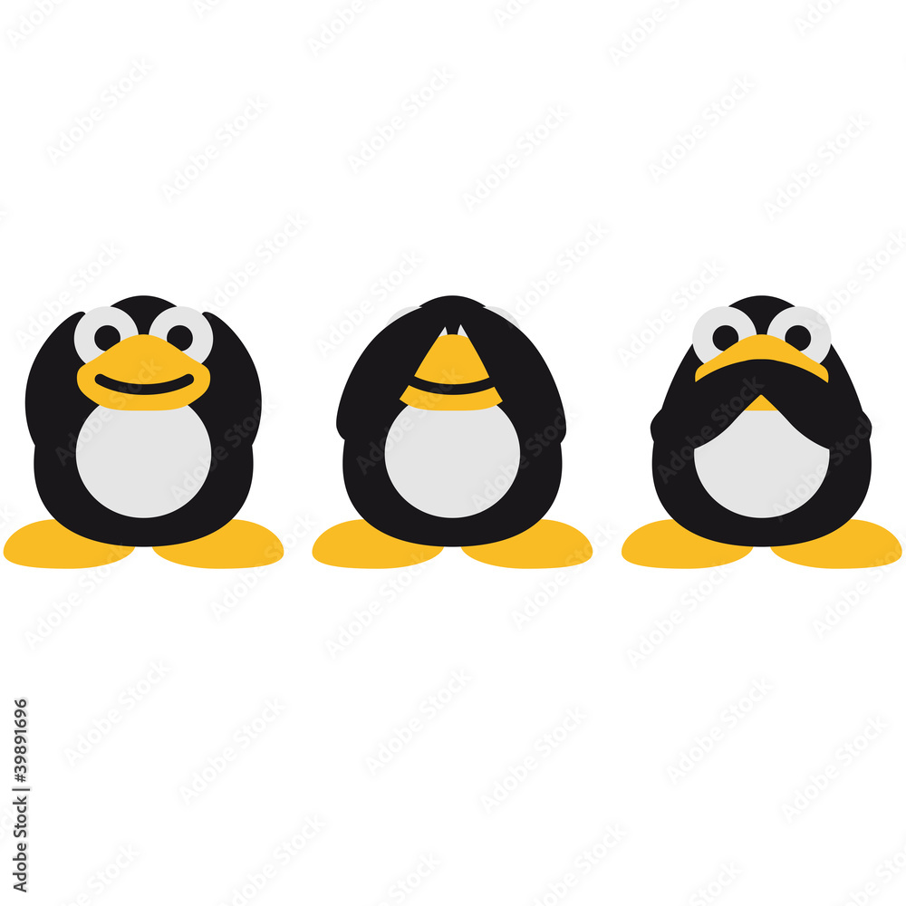 Naklejka premium 3_penguins_3c