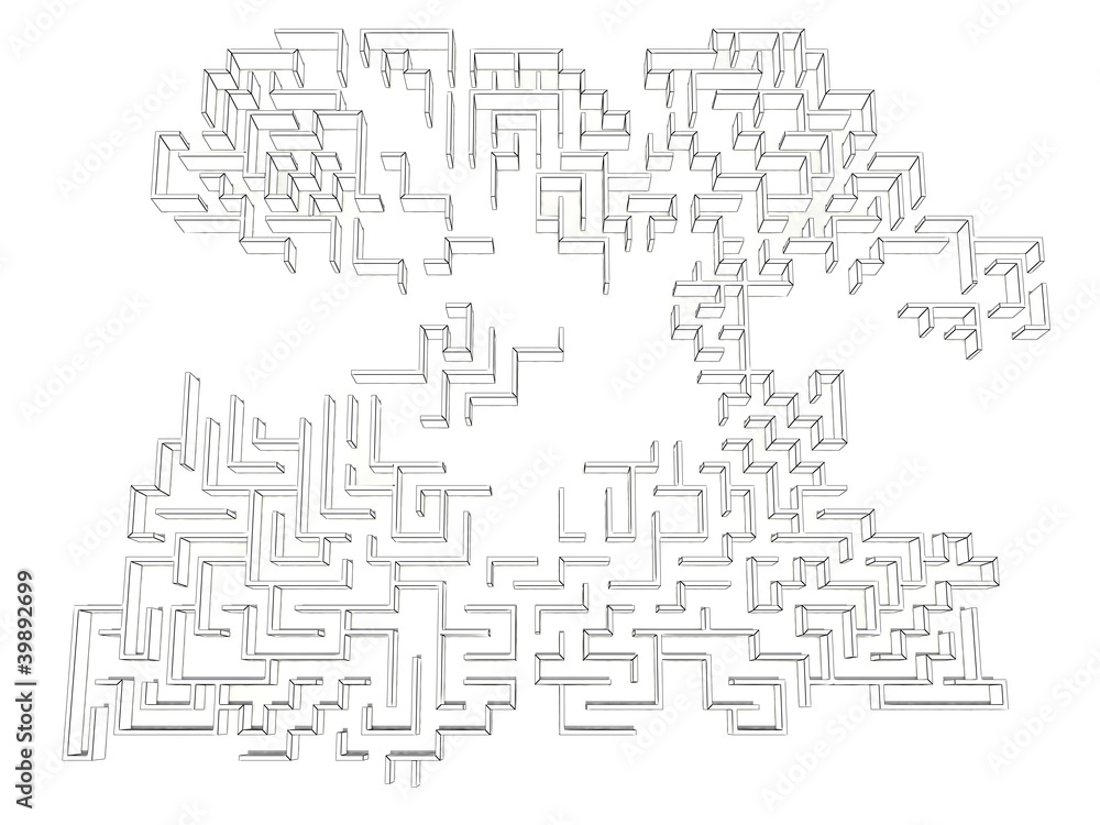 Drawing a labyrinth on a white background №2 Drawing a labyrinth on a white background №2
