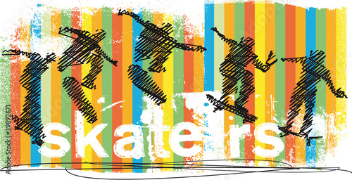 Abstract Skateboarder jumping. Vector illustration #39892671