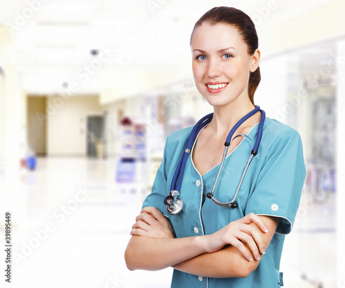 cute female doctor in a hospital