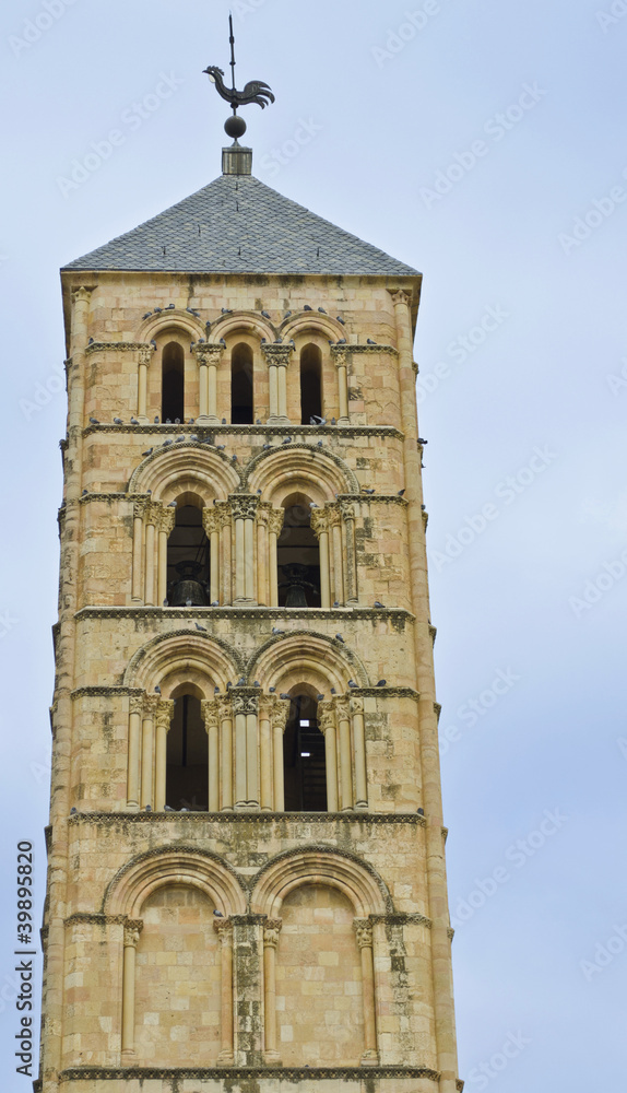 The bell tower of San Andres church in Segovia