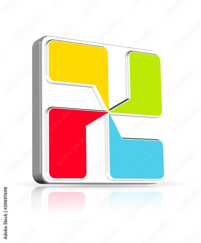 3D colorful icon with four speech bubbles 3D colorful icon with four speech bubbles