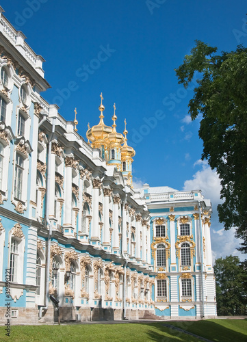 The Catherine Palace, located in the town of Tsarskoye Selo (Pus