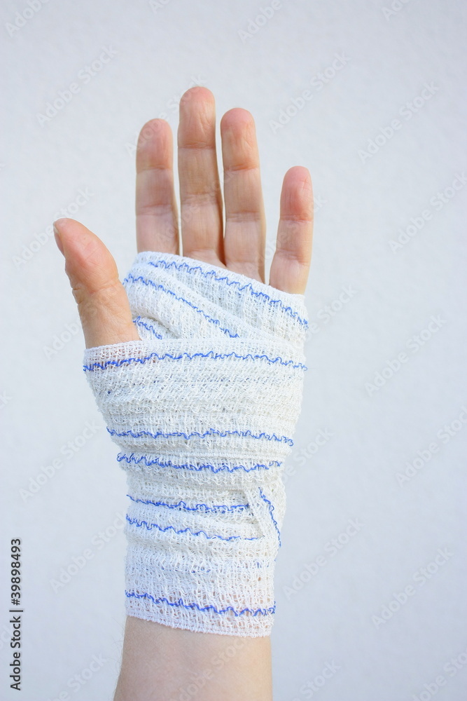 foulure du poignet,bandage Stock Photo