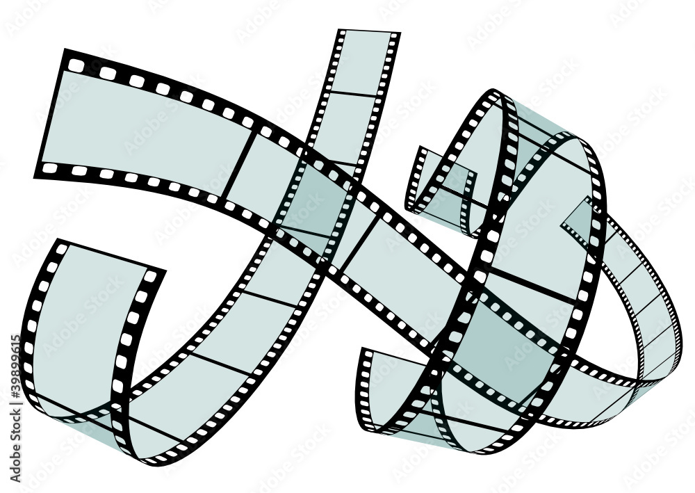 Naklejka premium Filmstreifen, 3D, perspektivisch, Dia, Streifen, Filmrolle, Bild