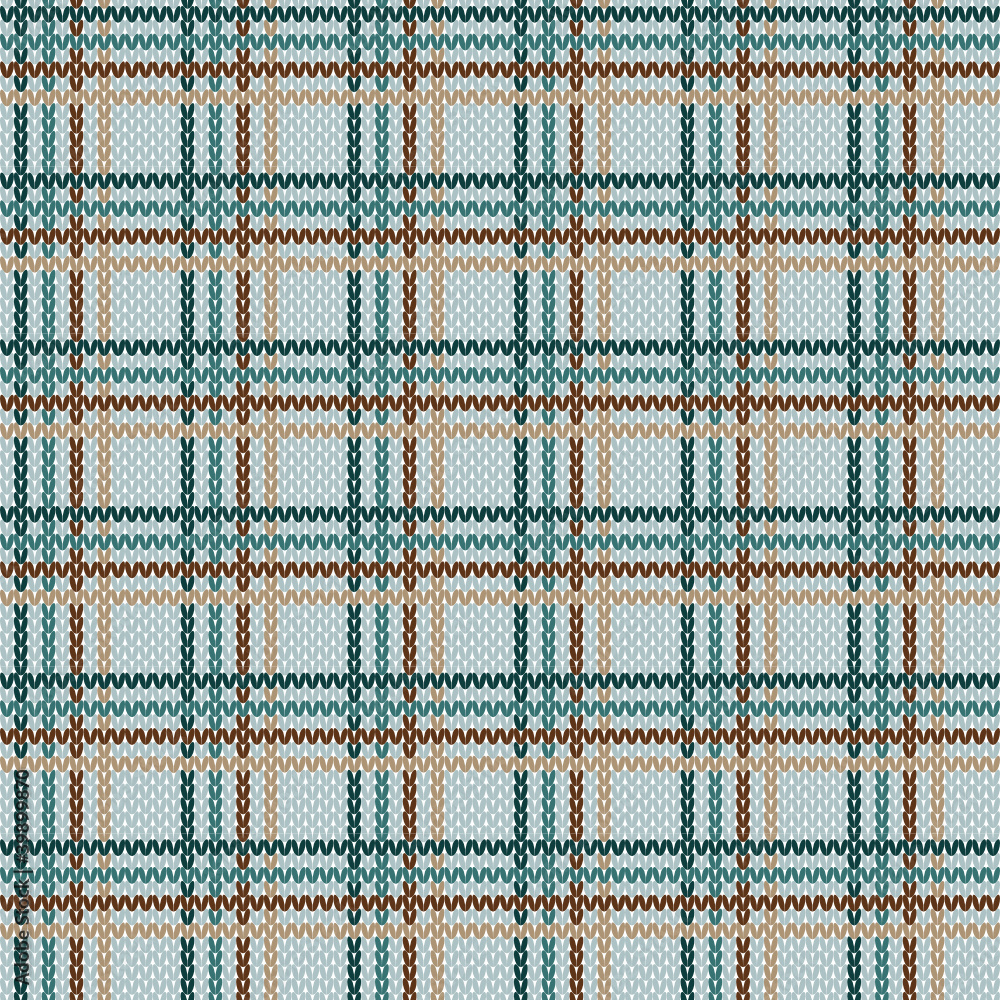 Plaid pattern from knitted texture