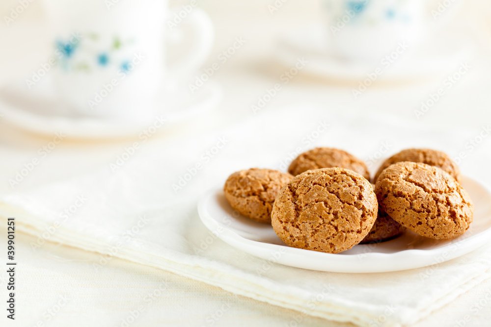 Amaretti, Traditional Italian Cookies Made from Almonds Amaretti, Traditional Italian Cookies Made from Almonds