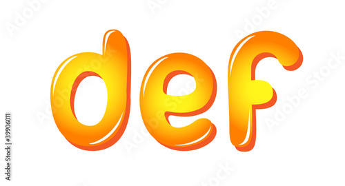 Alphabet letters in sun colors