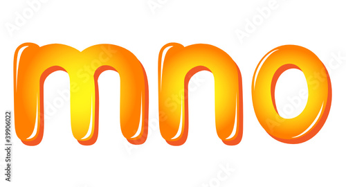 Alphabet letters in sun colors
