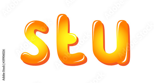Alphabet letters in sun colors