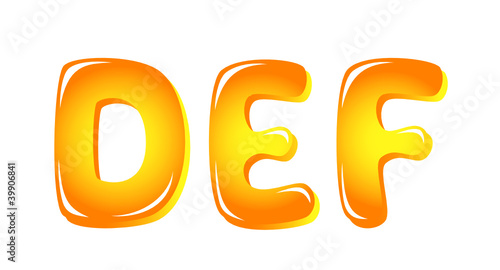 Alphabet letters in sun colors