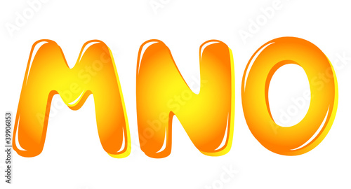 Alphabet letters in sun colors