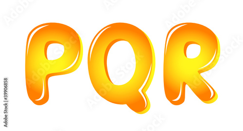 Alphabet letters in sun colors