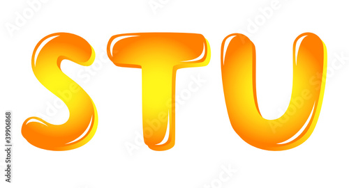 Alphabet letters in sun colors