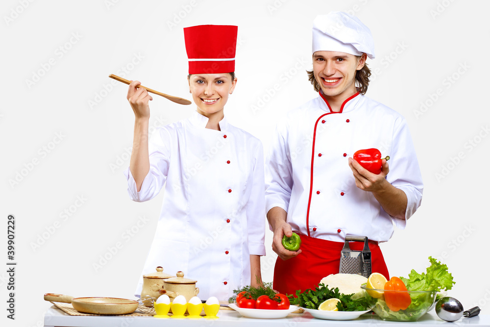 Portrait of a young cook in uniform Portrait of a young cook in uniform