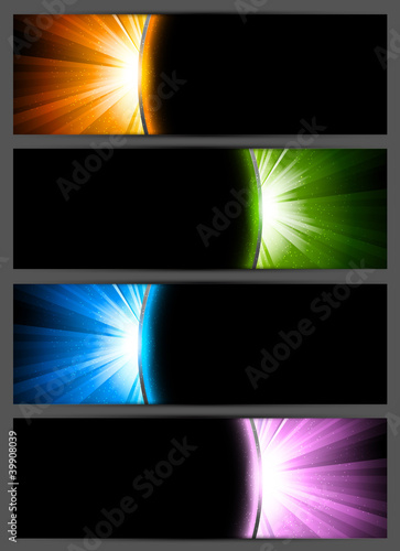 Set of bright banners