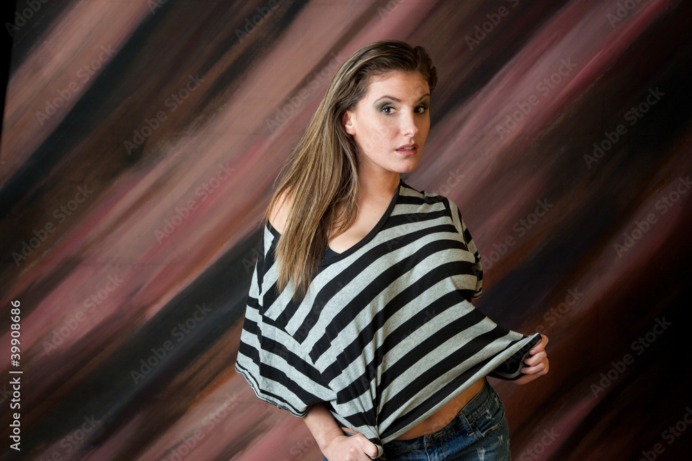 brunette girl looking thoughtful at the camera brunette girl looking thoughtful at the camera