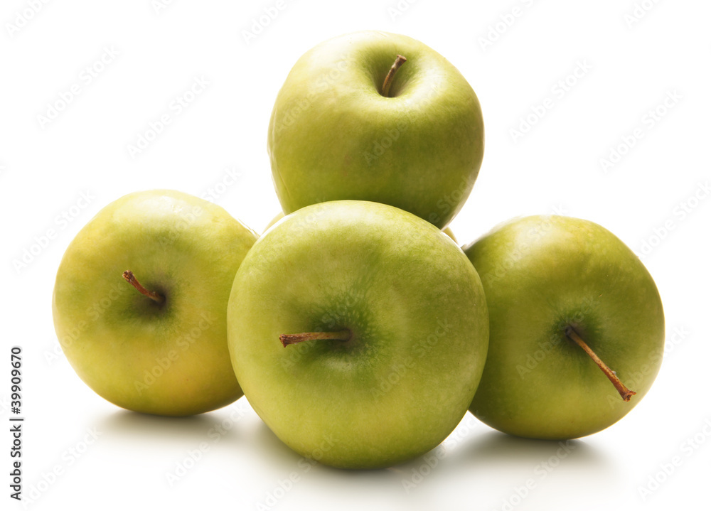 Fresh green apples isolated on a white background Fresh green apples isolated on a white background