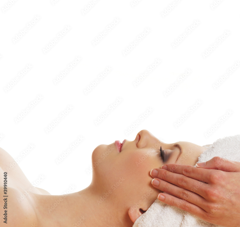 Portrait of a young  woman on a spa procedure