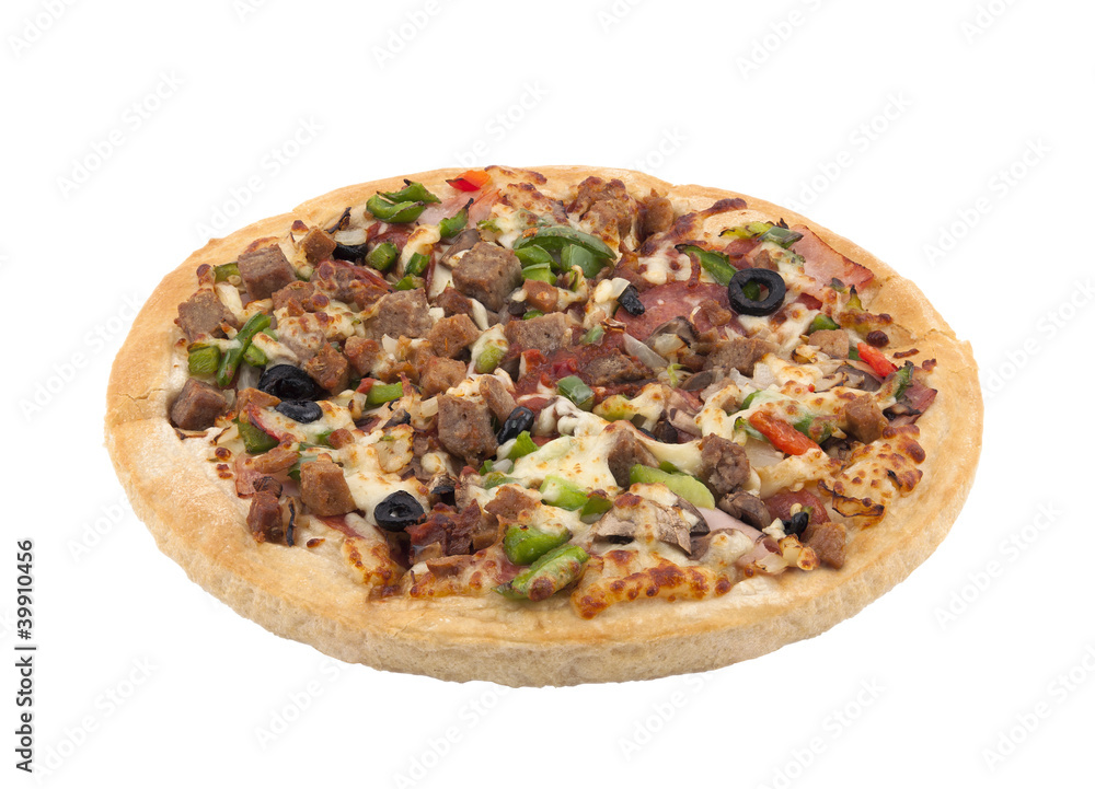 Pizza isolated on white with clipping path