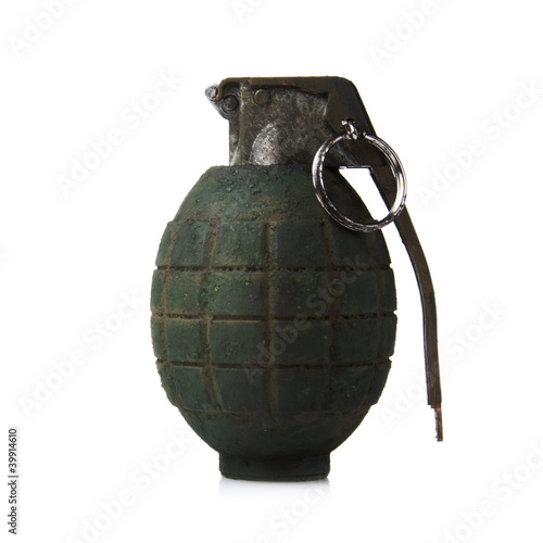green grenade on white