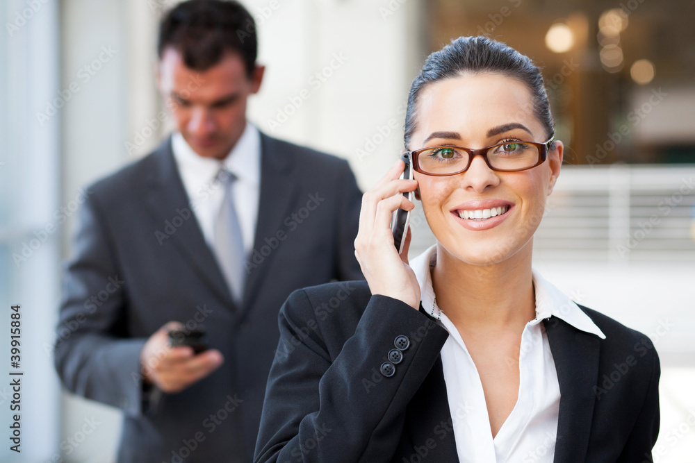 beautiful young businesswoman talking on cell phone beautiful young businesswoman talking on cell phone