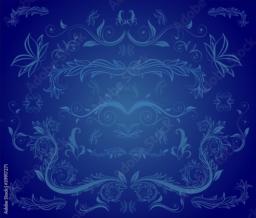 Seamless wallpaper on dark blue background