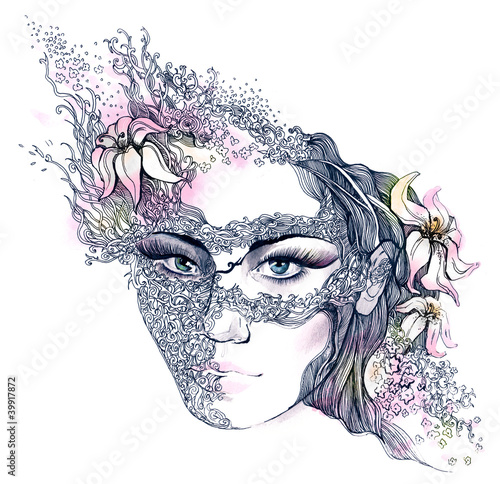 floral decorated face