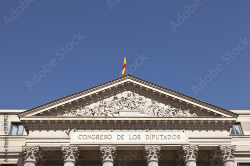 Frontón del Palacio de las Cortes, Madrid photo