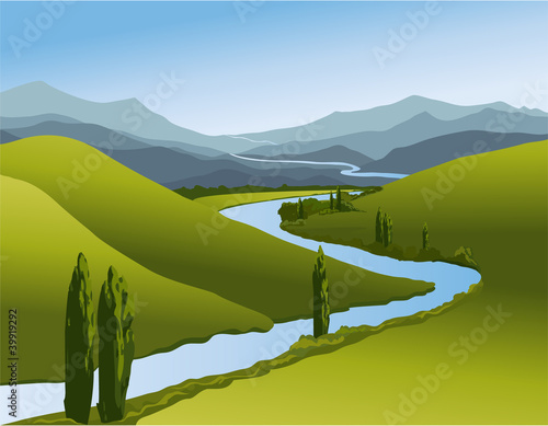 Mountain landscape with river