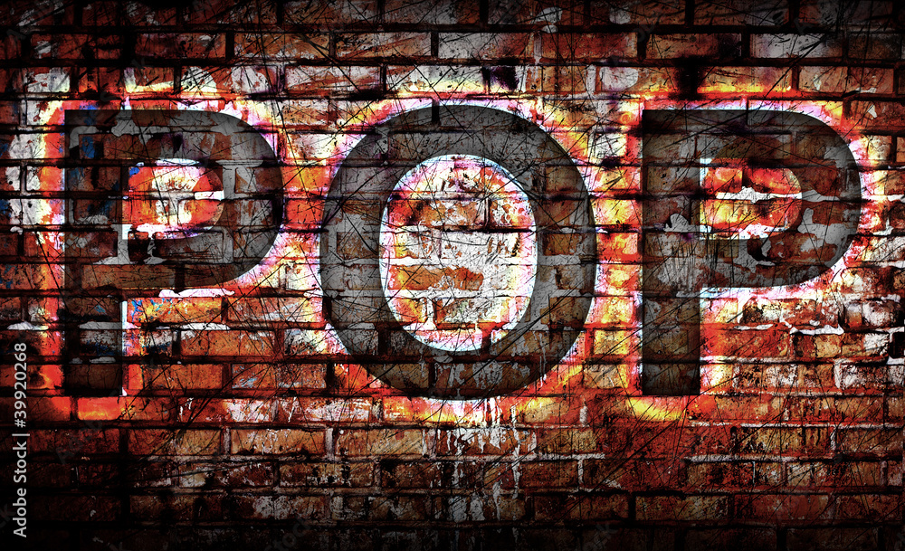 Pop Music on the wall background Pop Music on the wall background