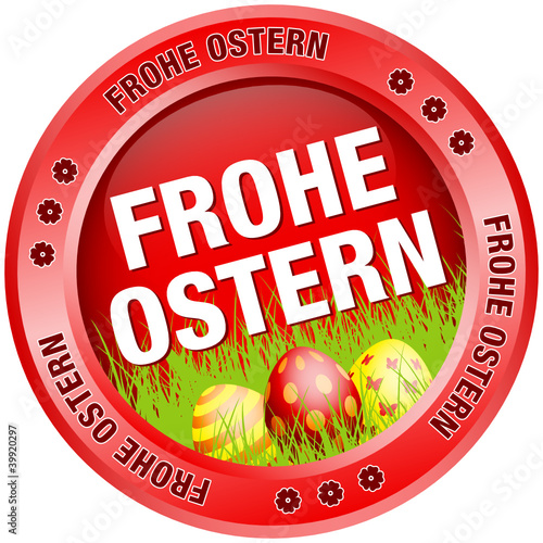 Button Frohe Ostern Ostereier rot