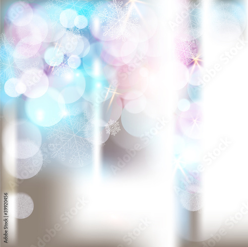 Christmas background with snowflakes and place for text.
