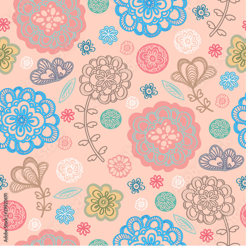 Spring floral design pattern