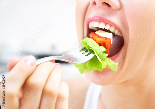 Obraz na płótnie eating salad w salonie