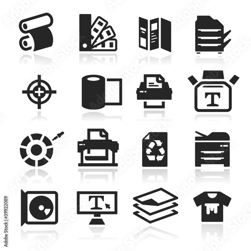 Print icons set - elegant series