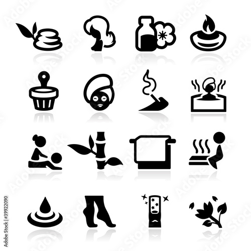 Spa icons set - elegant series