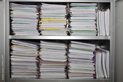 Many stacks of folders