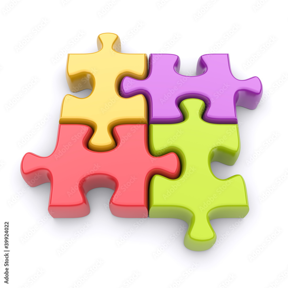 Colored jigsaw puzzle Colored jigsaw puzzle