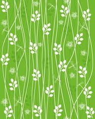 Poster Grüne Muster Florales Hintergrundmuster nahtlos verspielt  © nataliiaku