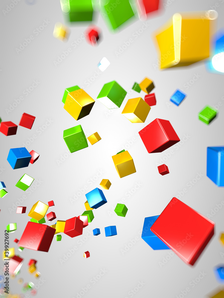 3d rendered illustration of some floating colorful cubes 3d rendered illustration of some floating colorful cubes