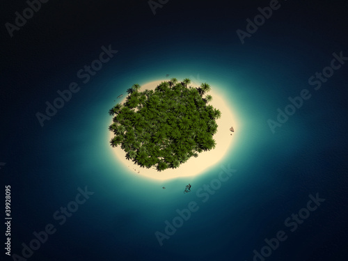 3d rendered illustration of a tropical island