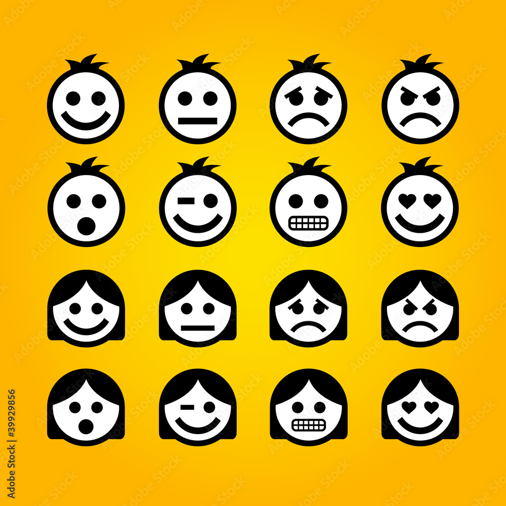 Vector emotion icons. Vector emotion icons.