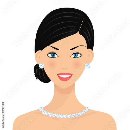 Beautiful woman with diamonds